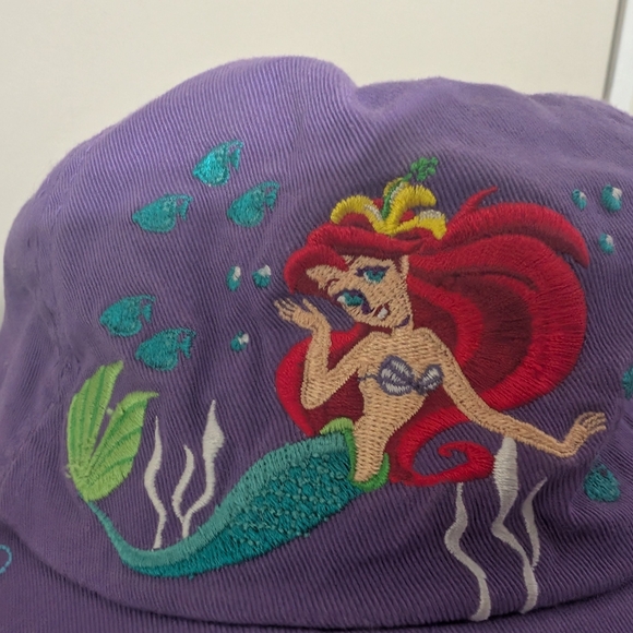 Vintage 90's The Little Mermaid Youth Adjustable Hat Purple & Teal Disney Store - Picture 3 of 5